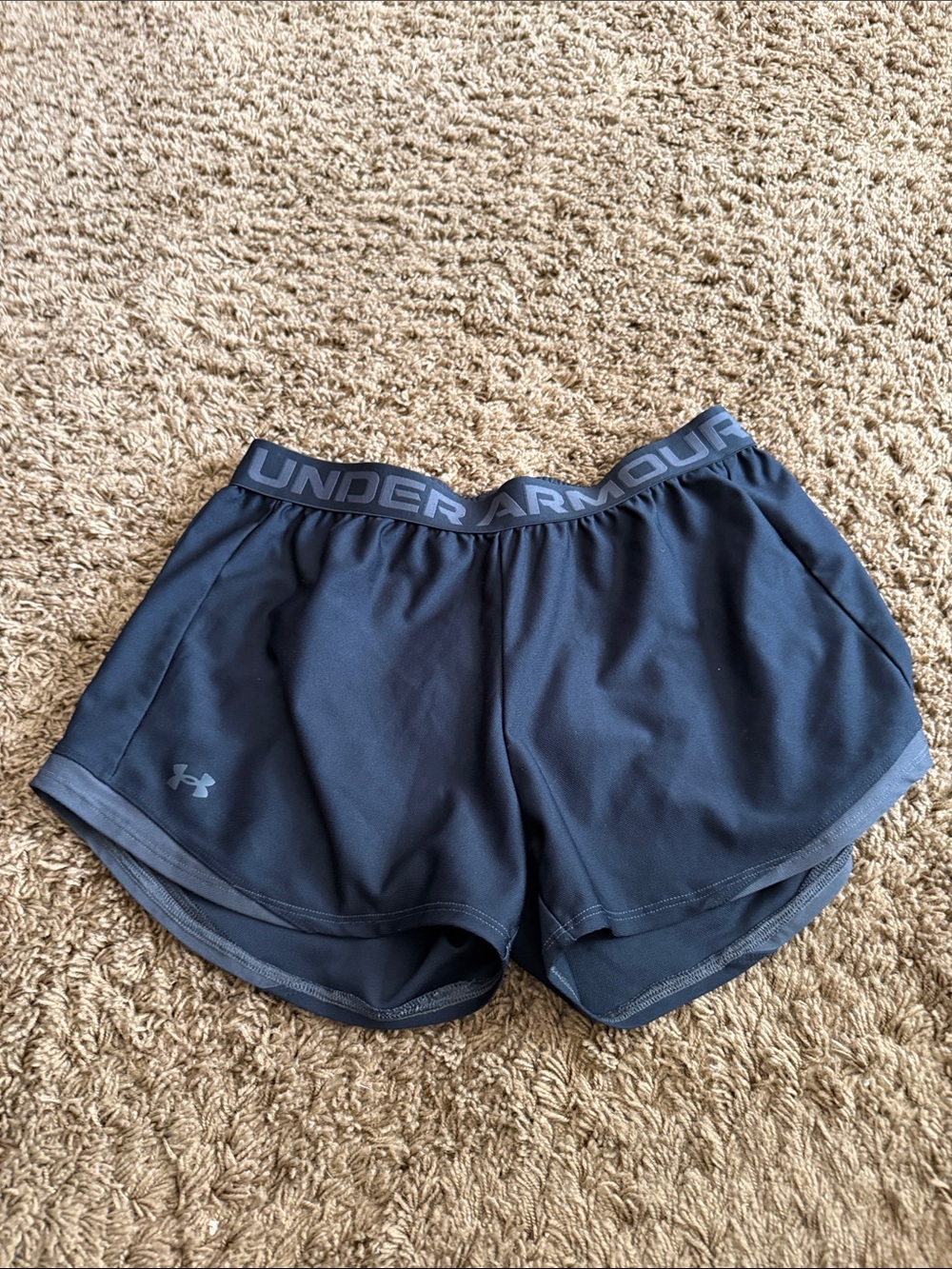 Under Armour Women's Black Athletic Shorts with Branded Waistband
